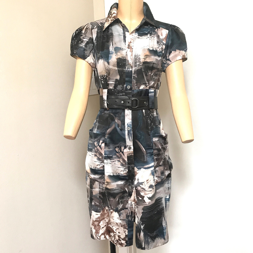 A.B.S  abstract printed botton down Dress